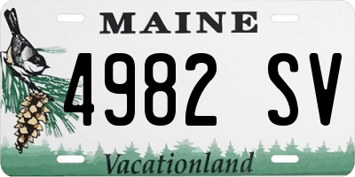 ME license plate 4982SV