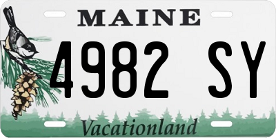 ME license plate 4982SY