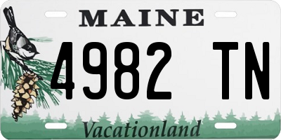 ME license plate 4982TN