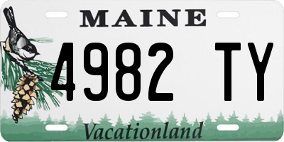 ME license plate 4982TY