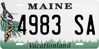 ME license plate 4983SA