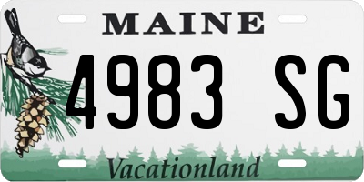 ME license plate 4983SG