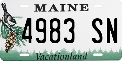 ME license plate 4983SN
