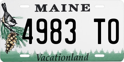 ME license plate 4983TO
