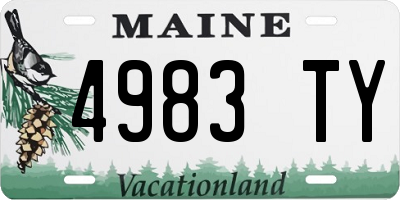 ME license plate 4983TY