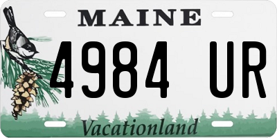 ME license plate 4984UR