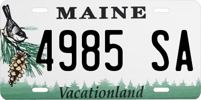 ME license plate 4985SA
