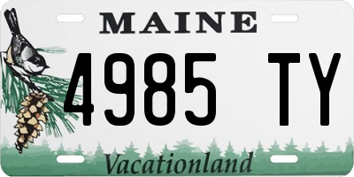 ME license plate 4985TY