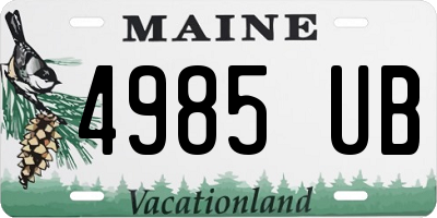 ME license plate 4985UB