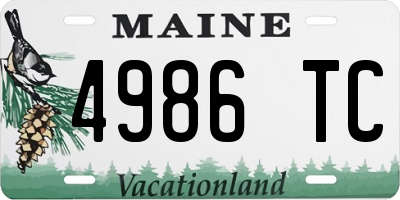 ME license plate 4986TC