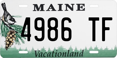 ME license plate 4986TF