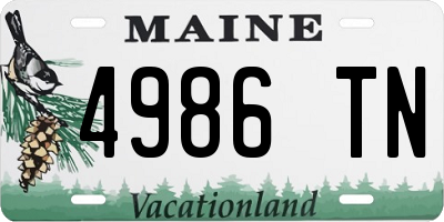 ME license plate 4986TN