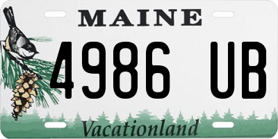 ME license plate 4986UB