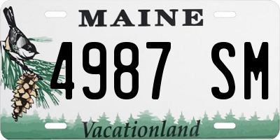ME license plate 4987SM