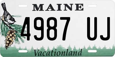 ME license plate 4987UJ