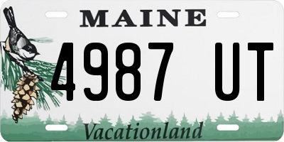 ME license plate 4987UT