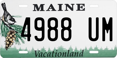 ME license plate 4988UM
