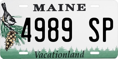 ME license plate 4989SP