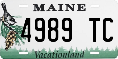 ME license plate 4989TC