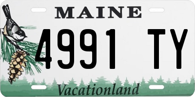 ME license plate 4991TY