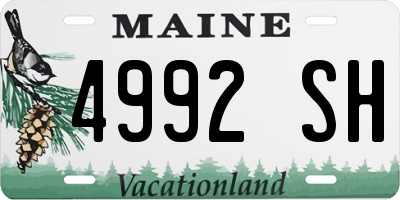 ME license plate 4992SH
