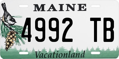 ME license plate 4992TB