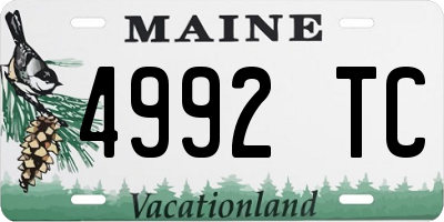 ME license plate 4992TC