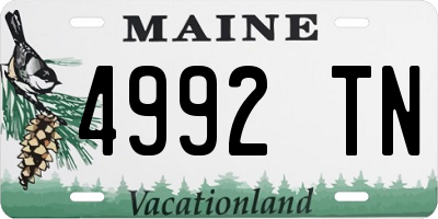 ME license plate 4992TN