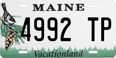ME license plate 4992TP