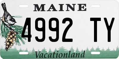 ME license plate 4992TY