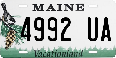 ME license plate 4992UA