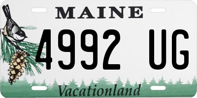 ME license plate 4992UG