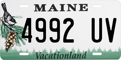 ME license plate 4992UV