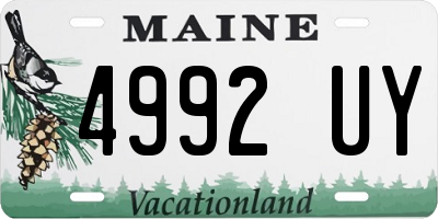 ME license plate 4992UY