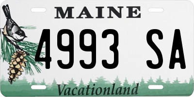 ME license plate 4993SA