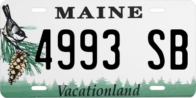 ME license plate 4993SB