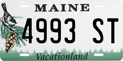 ME license plate 4993ST