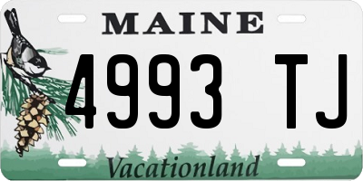 ME license plate 4993TJ