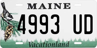 ME license plate 4993UD