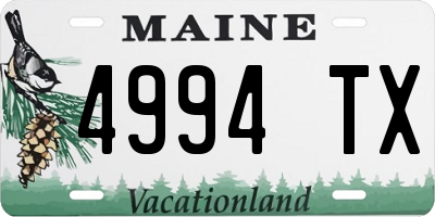 ME license plate 4994TX
