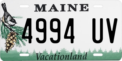 ME license plate 4994UV