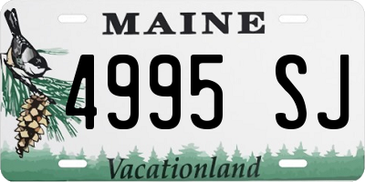 ME license plate 4995SJ