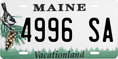 ME license plate 4996SA