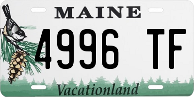 ME license plate 4996TF