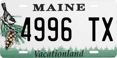 ME license plate 4996TX