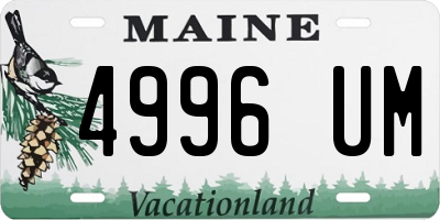 ME license plate 4996UM