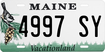 ME license plate 4997SY