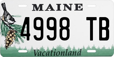 ME license plate 4998TB