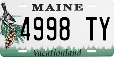 ME license plate 4998TY