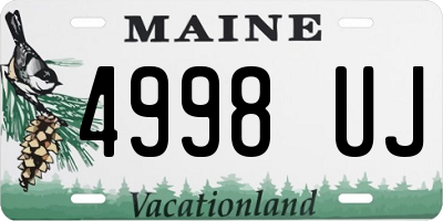 ME license plate 4998UJ